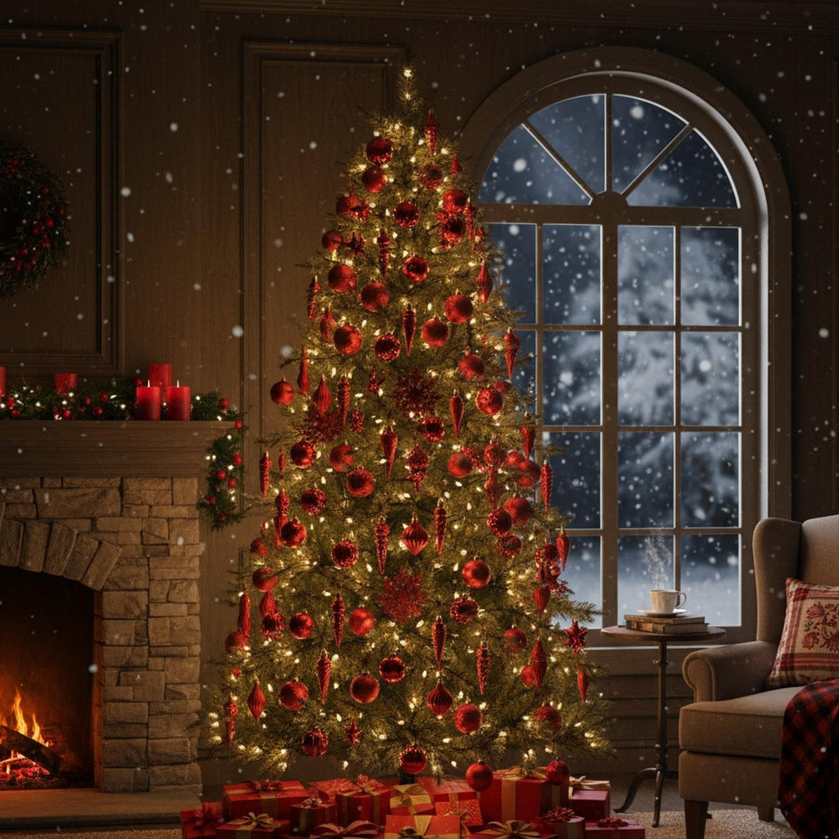 WEIHNACHTSSCHMUCK Set 57-teilig - Rot, Kunststoff (21/37/21cm) - Home Styling Collection