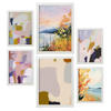 POSTER Set Mit 6 See Sonnenuntergang In Zusammenfassungen A3 & A4 Weißer Rahmen - Weiß, Papier (29/3cm) - Nacnic