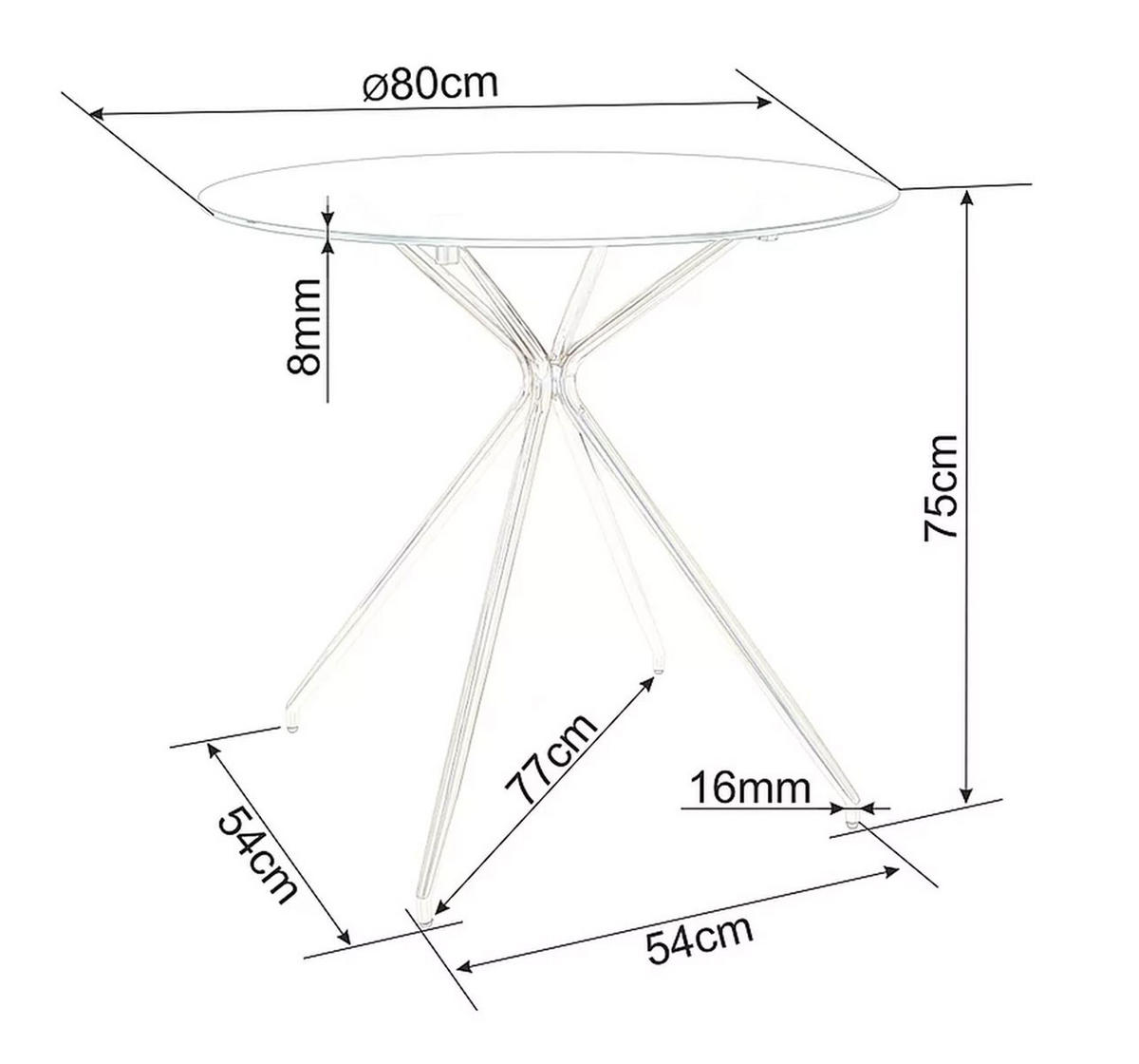 ESSTISCH Azalia Glas / gold 80 / 80 / 75cm - Goldfarben, Glas/Holz (80/80/75cm) - Feldmann-Wohnen
