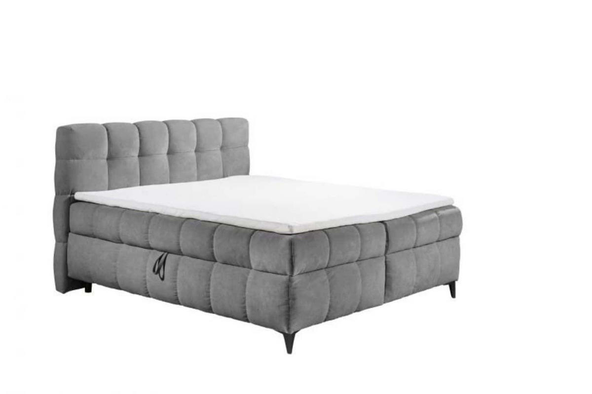 BOXSPRINGBETT 180x200 inkl. Topper, Matratze unde Bettkasten - Schwarz/Grau, Holz/Kunststoff (180/200cm) - ed exciting design