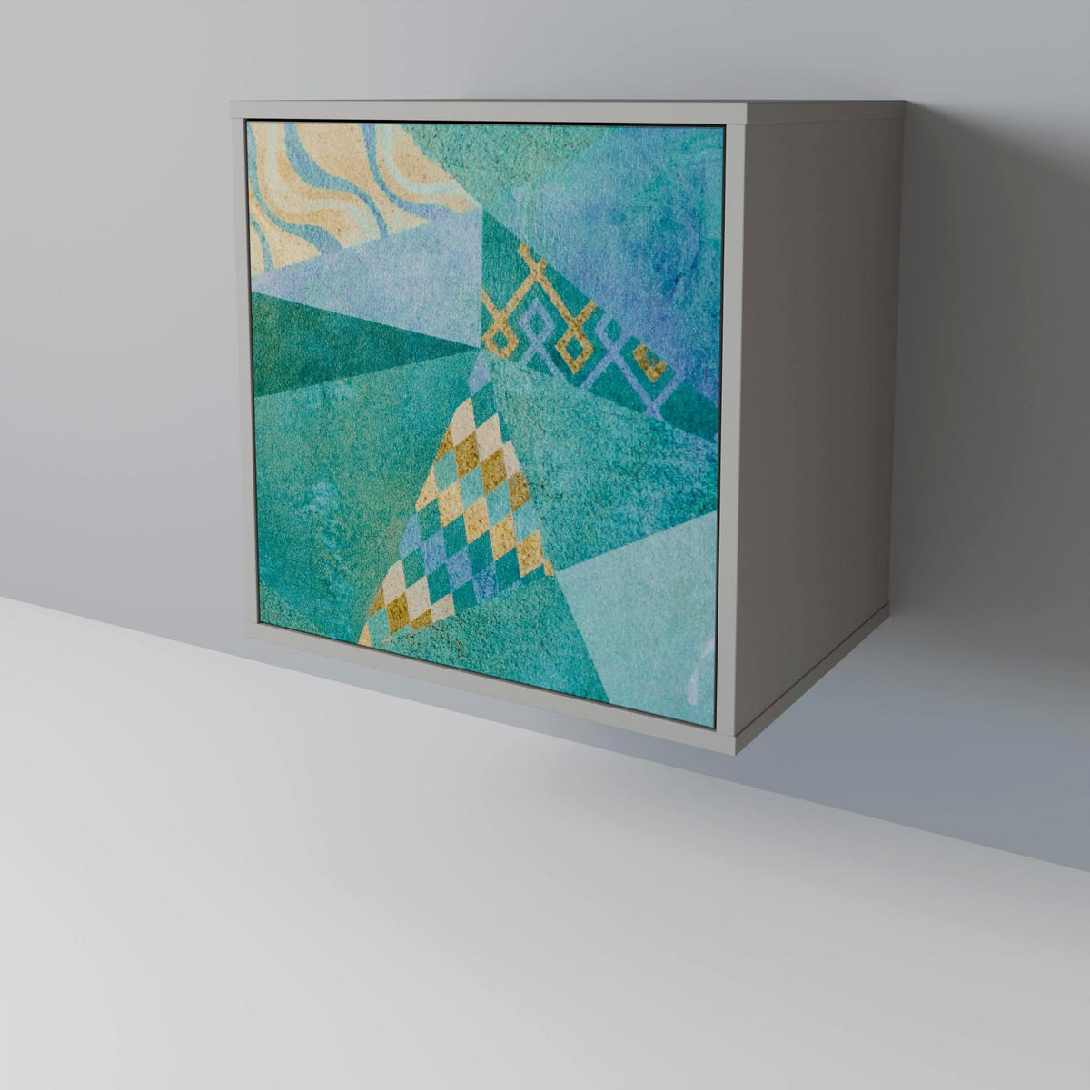 SIDEBOARD SPECTRUM SPLENDOR, Grau, 57,5x42x70,5 cm, Schwarze Metall-Sternfüße - Multicolor/Schwarz, Holzwerkstoff/Metall (57.5/70.5/42cm) - SpaceRebels
