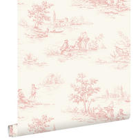 TAPETE Toile de Jouy 50 x 900 cm - Weiß, Papier (50/900cm) - ESTAhome