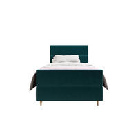 BOXBETT FLO PLUS 90x200 Itaka 39, mit Matratze H3, Bonell und Topper, Türkis - Türkis, Holz/Textil (90/200cm) - Bedante