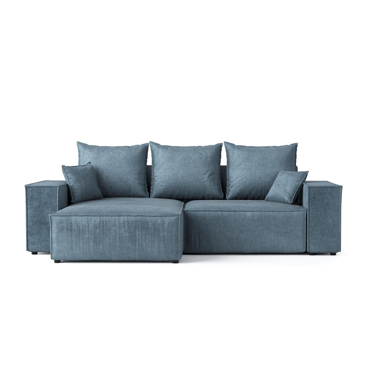 ROHOVÁ SEDAČKA SENSO, textil, Modrá - modrá/černá, dřevo/kompozitní dřevo (255/148cm) - AltaBeds