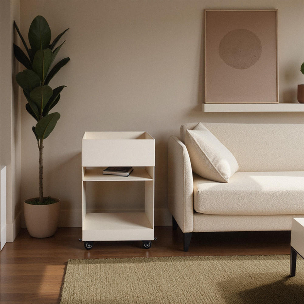 METALLROLLCONTAINER H62,5 cm - Plum - Beige - Beige, Metall (35/62/35cm) - Drawer