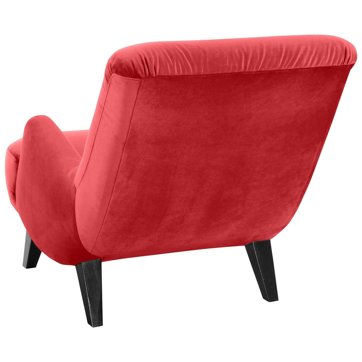 SESSEL Kajsa 71x80x101 Bezug Samtvelours Buche schwarz/rot - Rot/Schwarz, Kunststoff (101/80/71cm) - 58aufmkessel