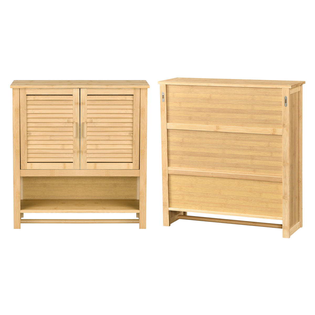 HÄNGESCHRANK Tyresö - Naturfarben, Holz (62/66/20cm) - [en.casa]