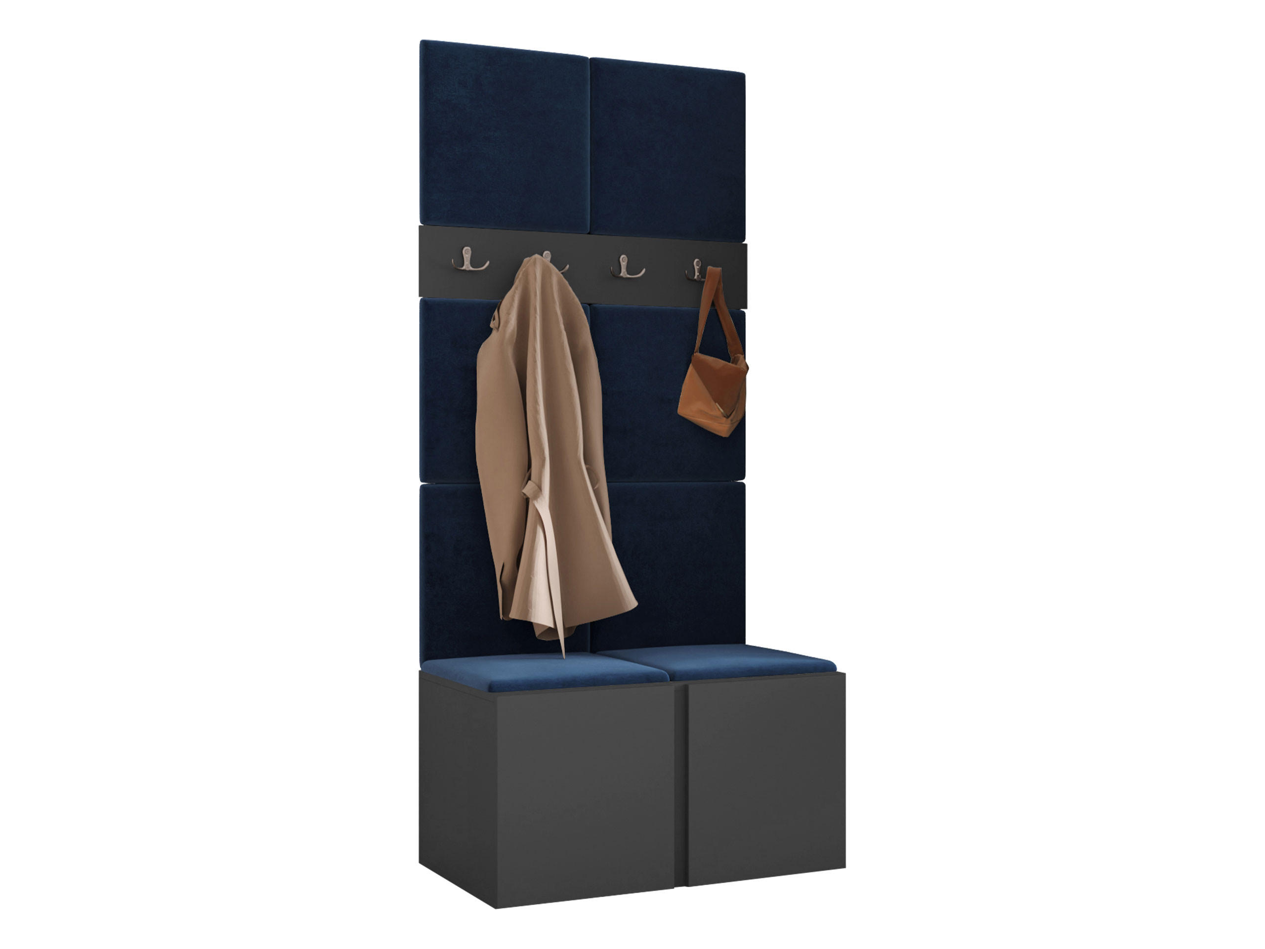 Mirjan24 Garderoben-Set Graphit, Blau 84x186x46 cm