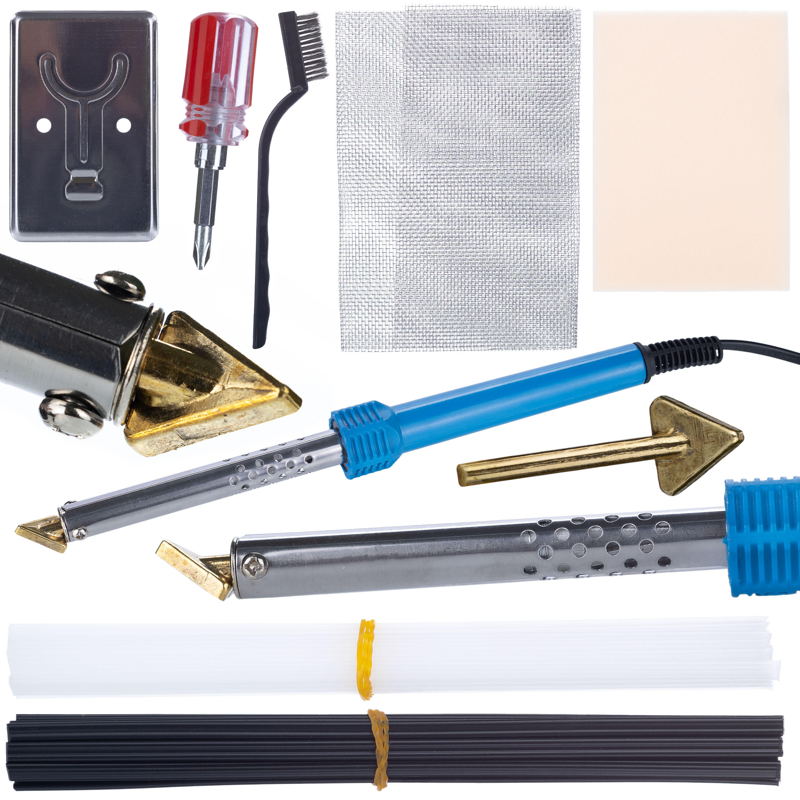 LÖTKOLBEN BL80W Set - 80 W, Kunststoffschweißen, 20x PP-Lötzinn 24,5 cm, Netz, Schleifpapier, Stahlbürste - Multicolor, Kunststoff/Metall (10/10/10cm)