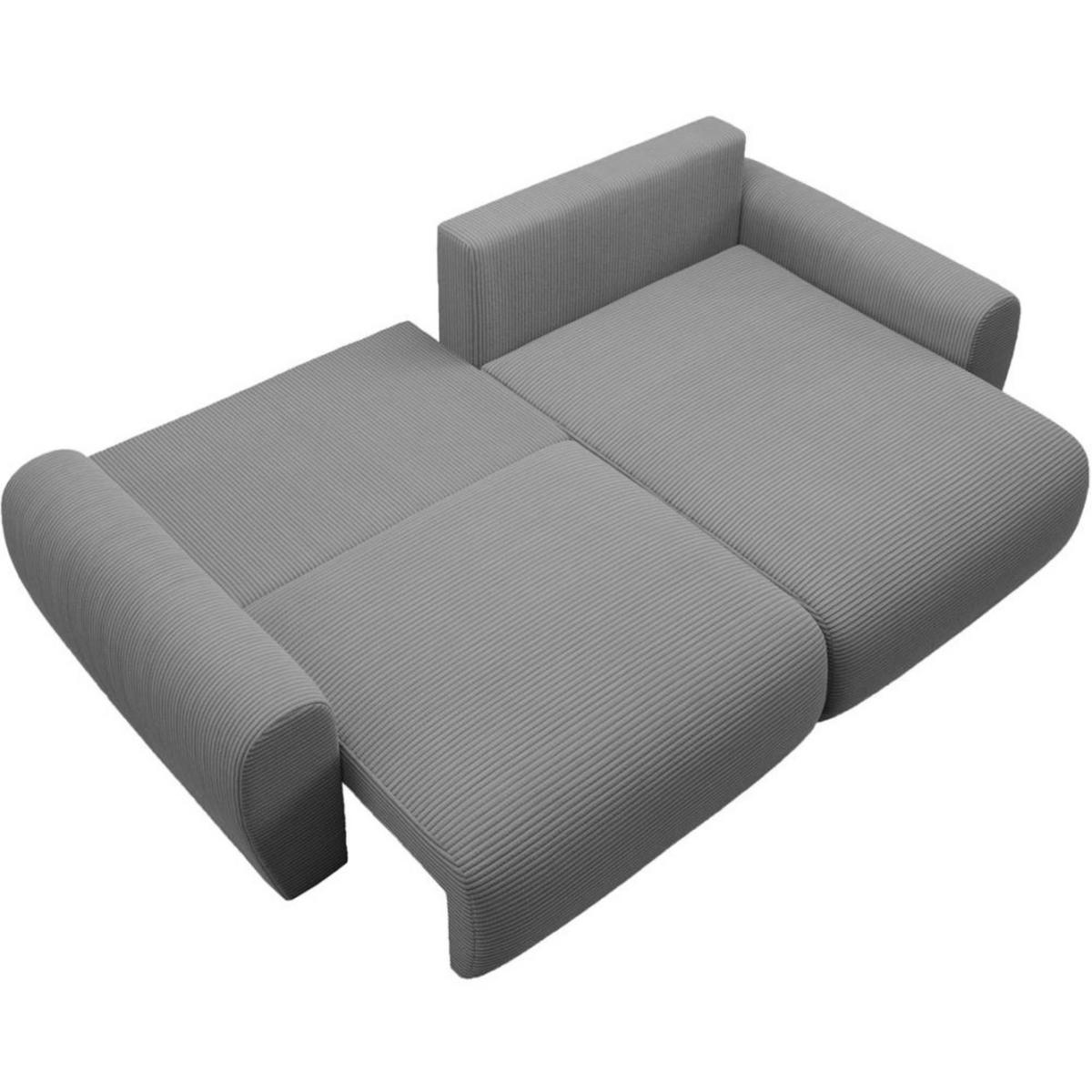 ECKSCHLAFSOFA Poss L grau rechts - Grau, Textil (253/153cm) - Beautysofa
