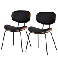ESSZIMMERSTUHL - Kunstleder / Eisen, 2er-Set - Schwarz, Kunststoff (51/79/57cm) - home24
