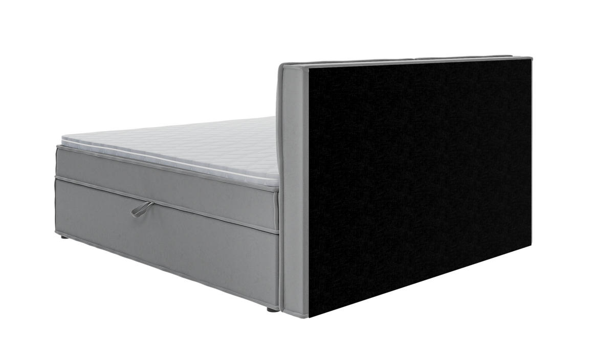 BOXBETT Eclipse 180/200 cm Grau Luxusmicrofaser - Schwarz/Grau, Holz/Kunststoff (180/200cm) - S-Style Möbel