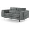 SOFA Venezia 2-Sitzer mit Metallbeinen, dunkelgrau, 233 cm - Dunkelgrau/Schwarz, Holzwerkstoff/Metall (172/85/94cm) - Beautysofa