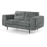 SOFA Venezia 2-Sitzer mit Metallbeinen, dunkelgrau, 233 cm - Dunkelgrau/Schwarz, Holzwerkstoff/Metall (172/85/94cm) - Beautysofa