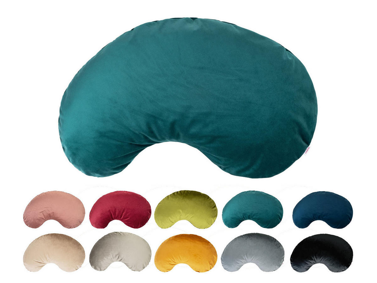 XL-KISSEN-BOHNE Samt&Sonders petrol 70/45 cm - Petrol, Textil (45/70cm) - beties Heimtextil