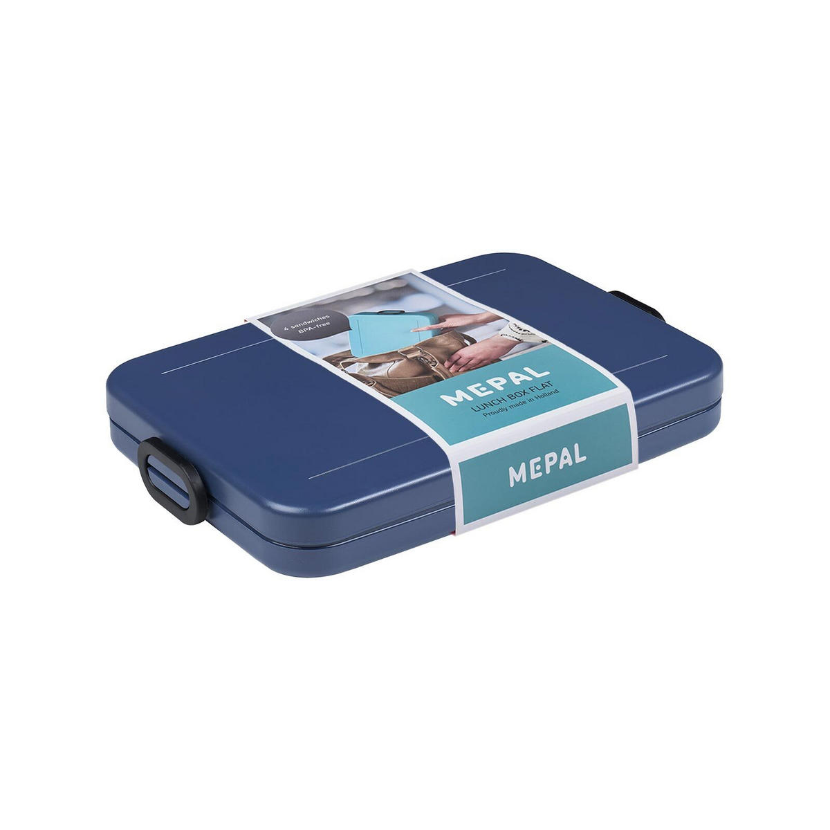 LUNCHBOX Take a Break Flat Nordic Denim 800 ml - Dunkelblau, Kunststoff (17/3.3/25.5cm) - Mepal