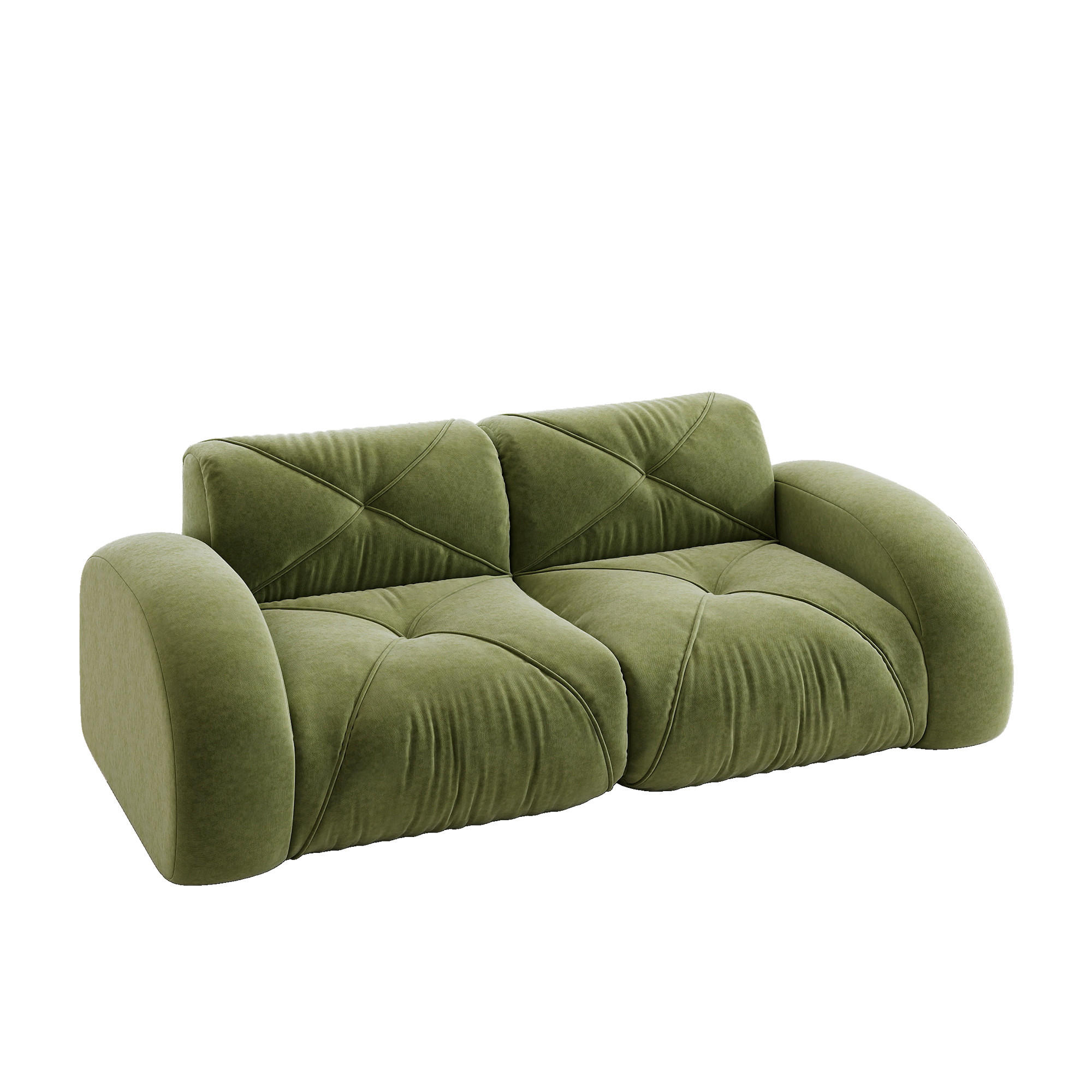 2-SITZER-SOFA DE-34276 modular Grün - Grün, Textil (95/76/204cm) - ComfortXL