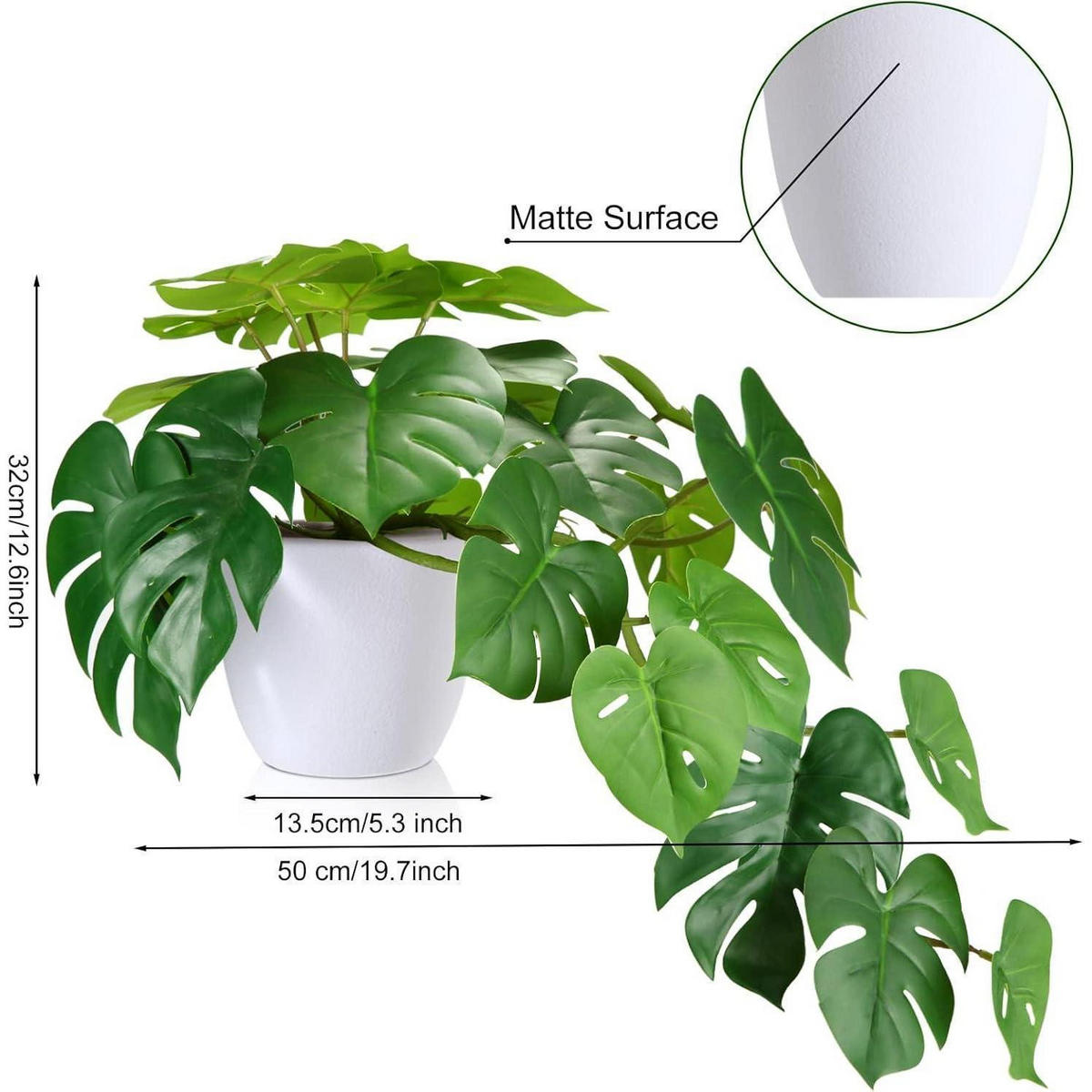 KUNSTPFLANZE Monstera 45 cm - Grün, Kunststoff (32cm)