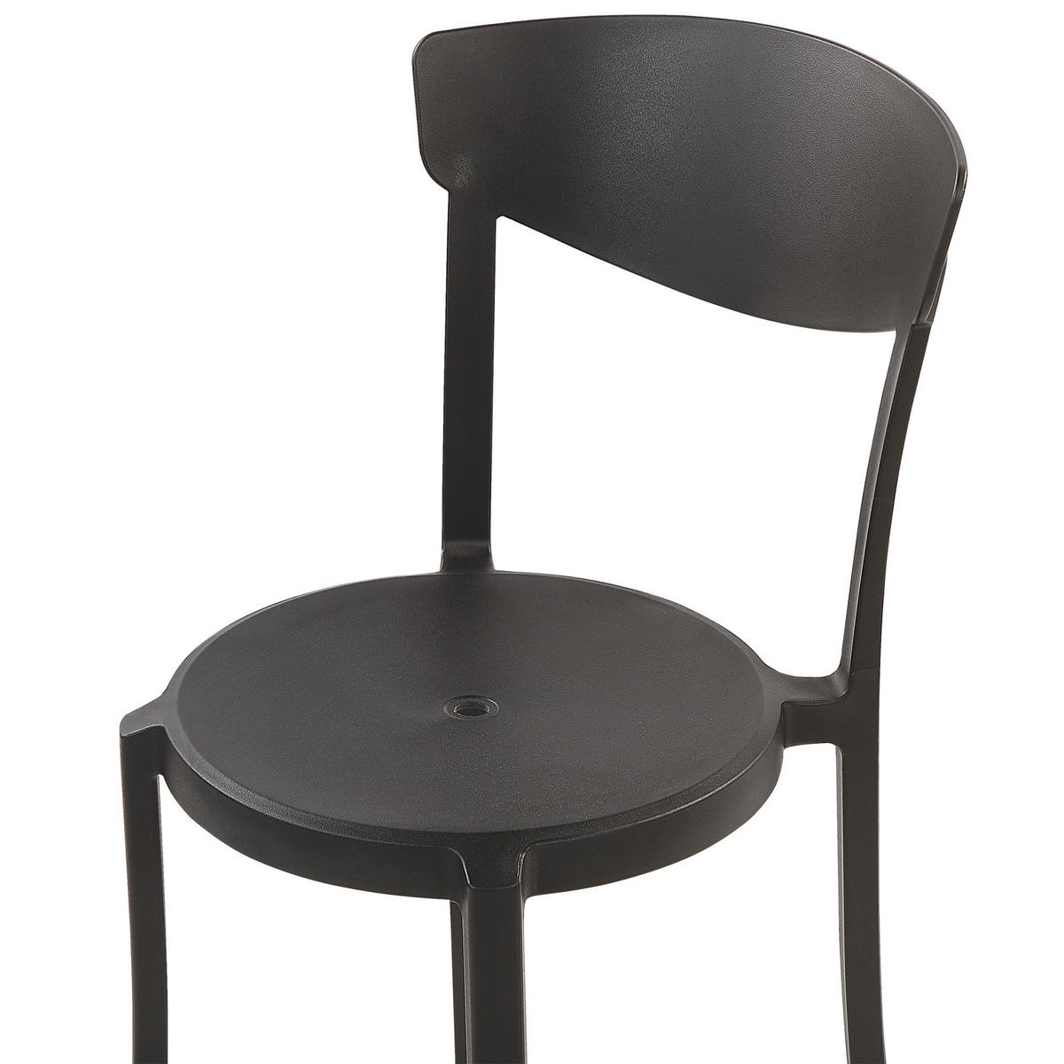 GARTENSTÜHLE 4er-Set Kunststoff schwarz Vieste - Schwarz, Kunststoff (42/80/40cm) - Beliani