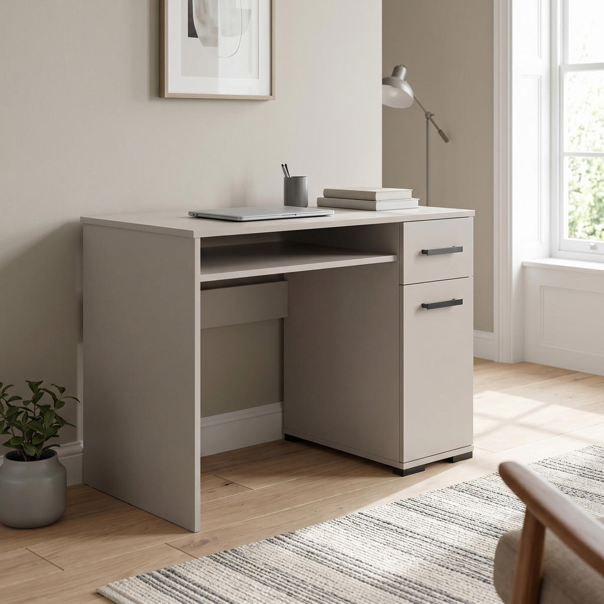 SCHREIBTISCH ALBANO 90x56x75 cm Bürotisch Computertisch, Kaschmir - Kaschmir, Holzwerkstoff (56/90/75cm) - MASSENO