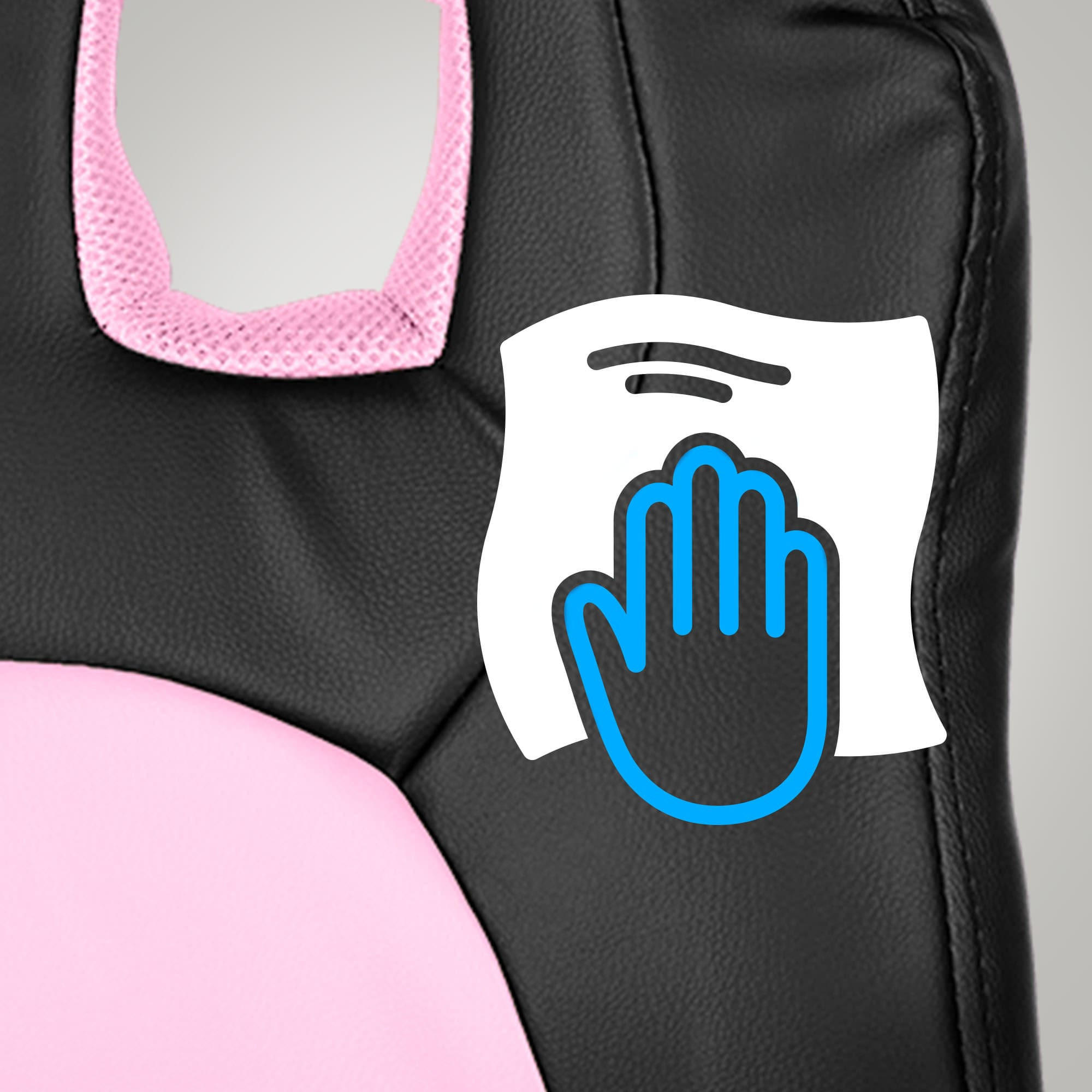 JUGENDDREHSTUHL Lederlook Schwarz/Pink - Pink/Schwarz, Kunststoff/Textil (56/83/59cm) - CLP