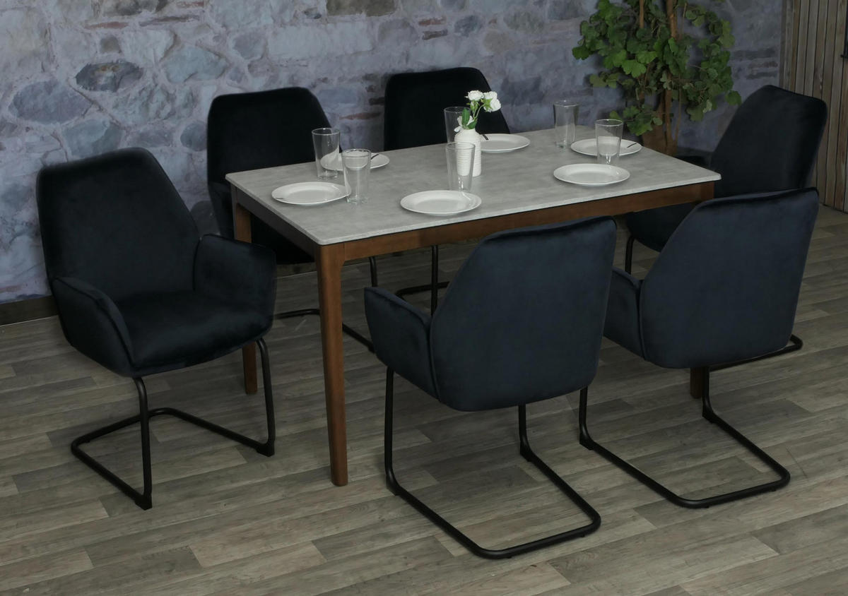 FREISCHWINGER Anthrazit 6er-Set - Anthrazit/Blaugrau, Textil (60/89/61cm) - MCW