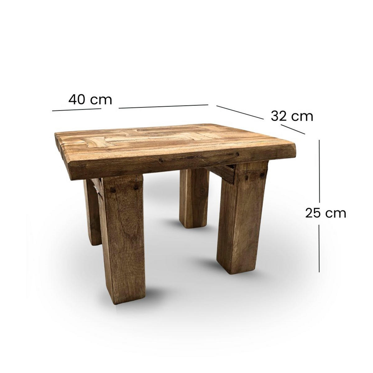 BEISTELLTISCH Grain 40 Massivholz Natur - Naturfarben, Holz (32/40/25cm) - DESIGN DELIGHTS