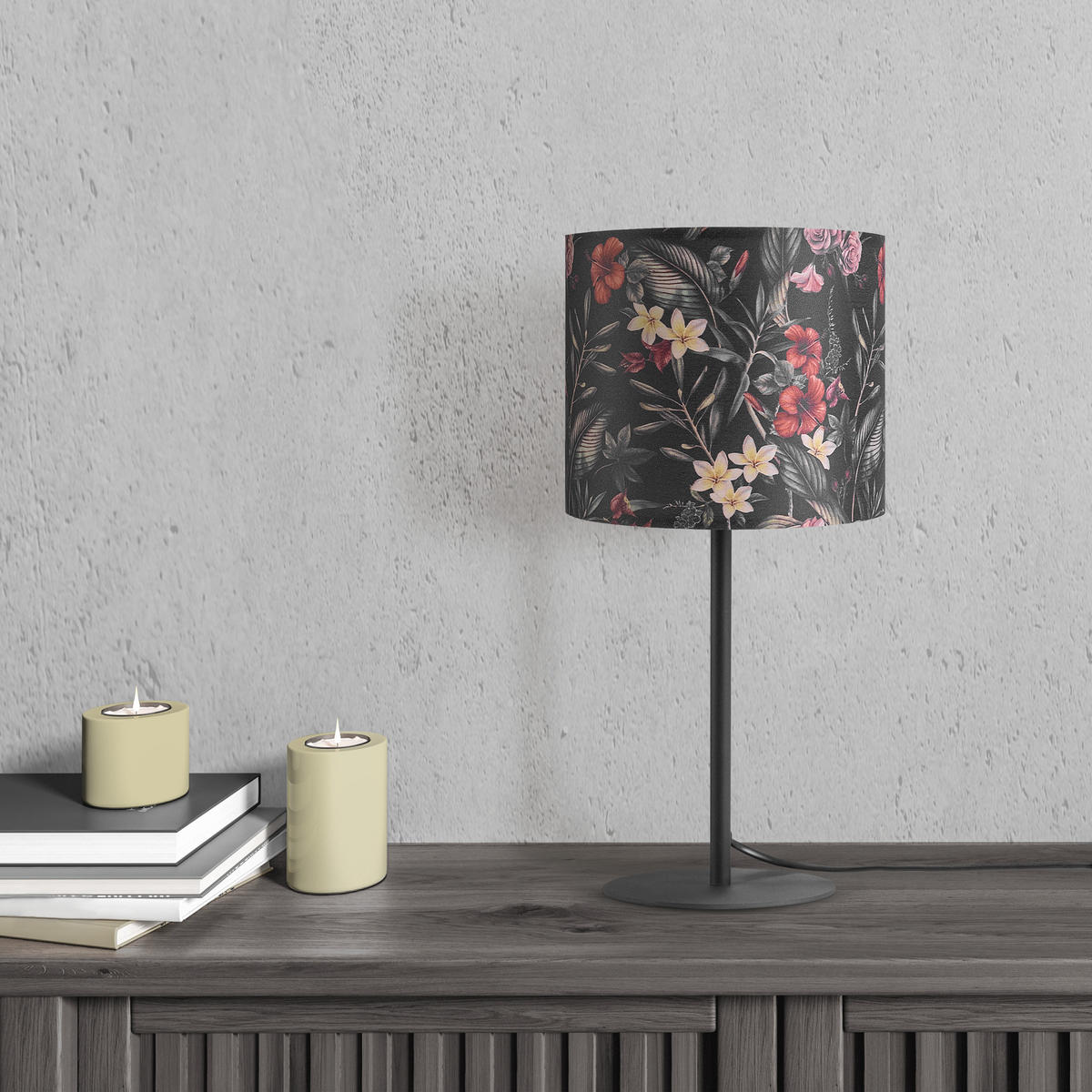 TISCHLAMPE Luca Tl Flo 004 - Multicolor/Schwarz, Metall (18/18/36.5cm) - Paco Home