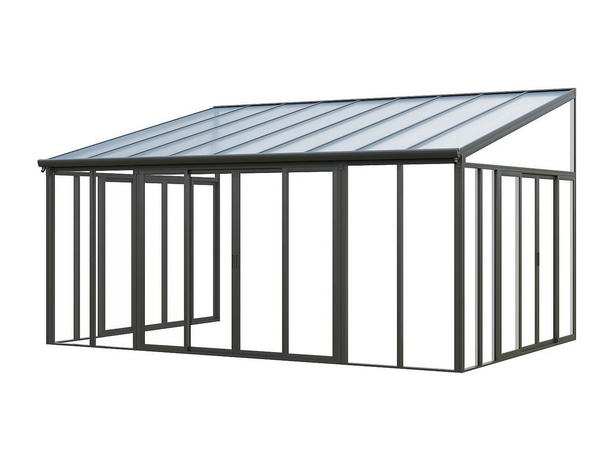 SELBSTTRAGENDE Pergola - 546cm x 382cm - Polycarbonat - anthrazitgrau - MATHILDA - Anthrazit, Kunststoff (546/224/382cm) - Vente-Unique