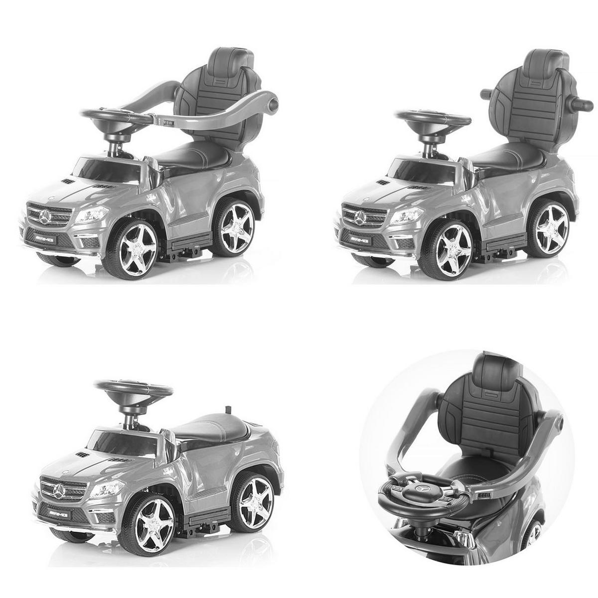 RUTSCHER Mercedes Benz GL63 AMG 3 in 1 schwarz AMG 3 in 1, Schubstange, Ledersitz, Dach - Schwarz, Kunststoff (89/28/89cm) - Chipolino