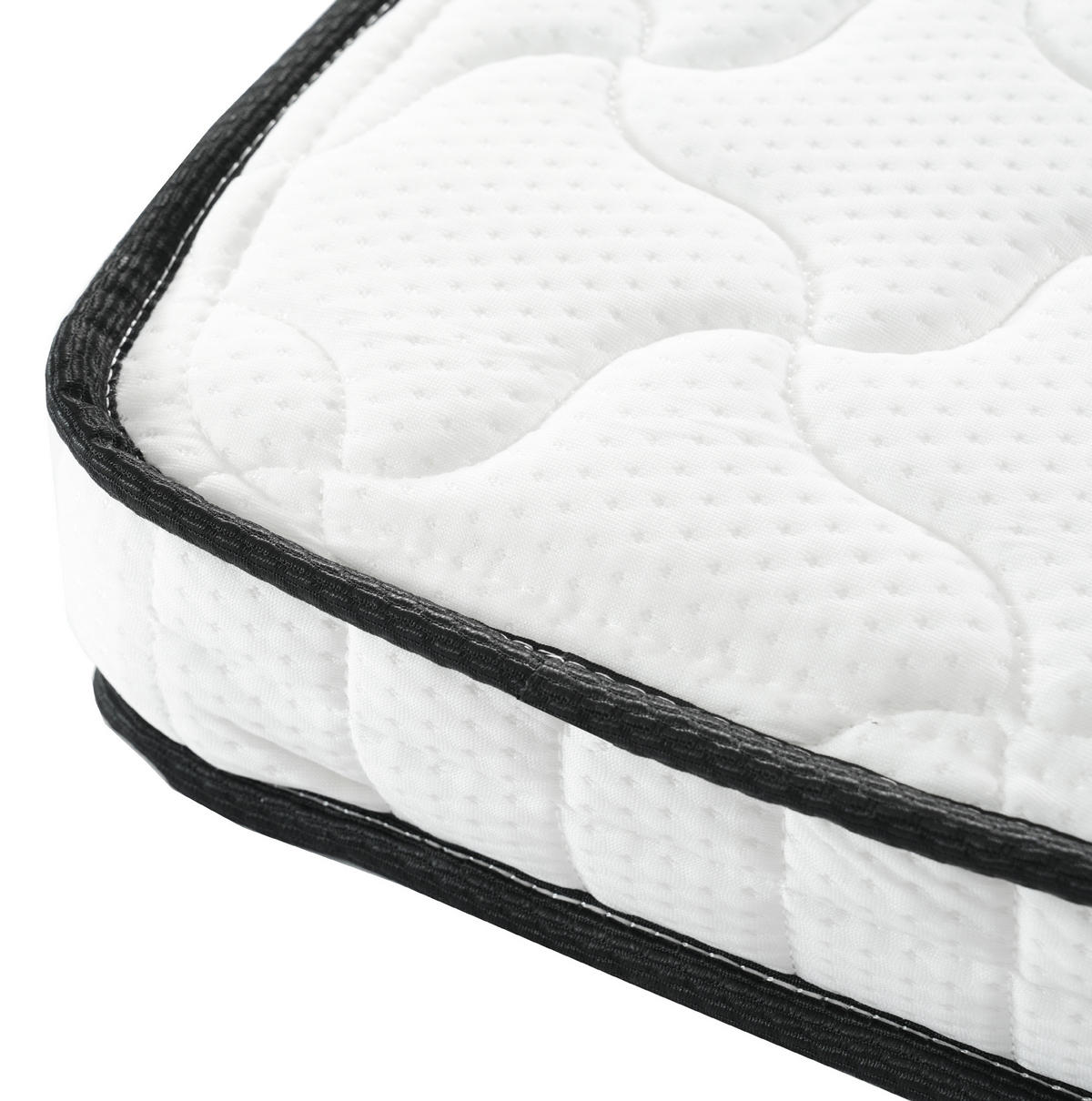 HOCHBETT 90/200 cm Schwarz mit Schreibtisch und LED-Beleuchtung mit Matratze - Schwarz, Metall (90/200cm) - OKWISH