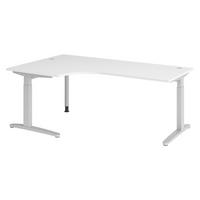 SCHREIBTISCH Serie-XB 120/200/74 cm in Weiß/Silberfarben - Silberfarben/Weiß, Holzwerkstoff (120/200/74cm) - bümö