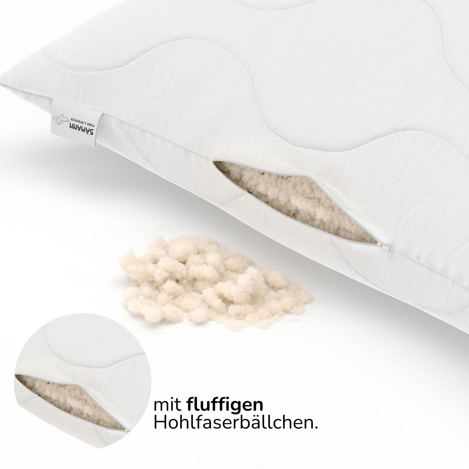 KOPFKISSEN 40x105 cm mit individuell anpassbarer Füllung - Weiß, Textil (105/40cm) - Sämann – make a difference.