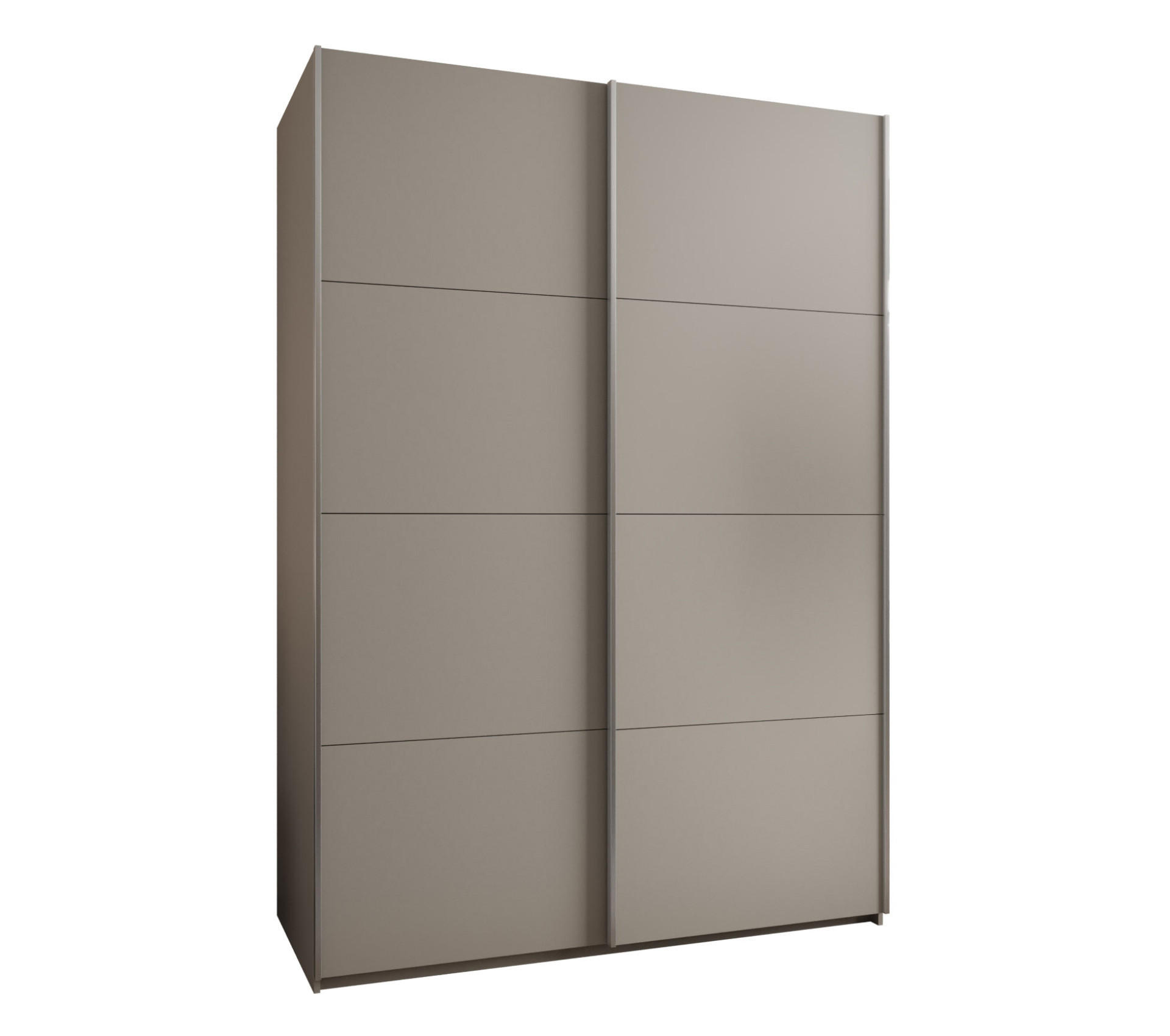 SCHWEBETÜRENSCHRANK 245,5/180/64 2-türig - Kaschmir/Silberfarben, Holz/Metall (180/245/64cm) - Abiks Möbel