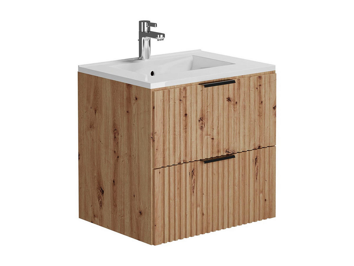 EINZELWASCHTISCH - 60cm x 46cm - MDF - naturfarben hell - ZEVARA - Naturfarben, Holz (60/57/46cm) - Vente-Unique