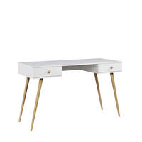 SCHREIBTISCH NATURA, 135 cm, Weiß Matt, mit 2 Schubladen - Weiß, Holz (54/135/79cm) - Excellent Home