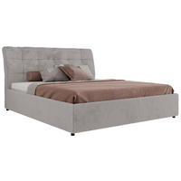 POLSTERBETT GALA CLASSIC 140/200 - Hellgrau Plüsch - ohne Matratze - Hellgrau, Textil (140/200cm) - MKS