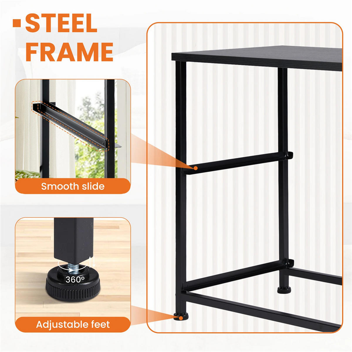 NACHTSCHRANK 2er Set 45,7/50,8/30 cm mit 2 Stoffschubladen braun - Braun, Metall (45.7/50.8/30cm) - Kaket