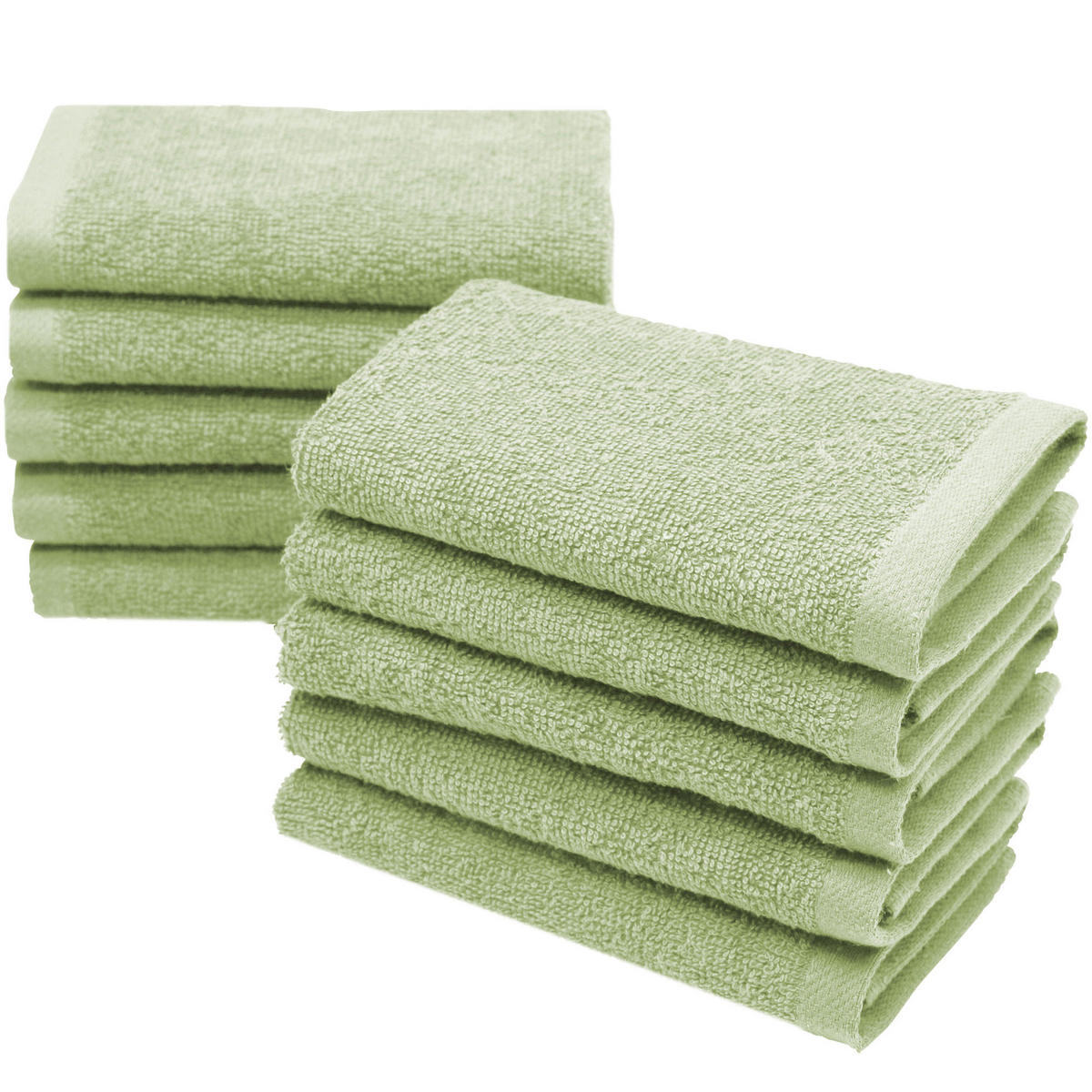 SEIFTÜCHER, 10er-Set, 30x30 cm, 100% Baumwolle, Grün - Hellgrün, Textil (30/30cm) - Zollner