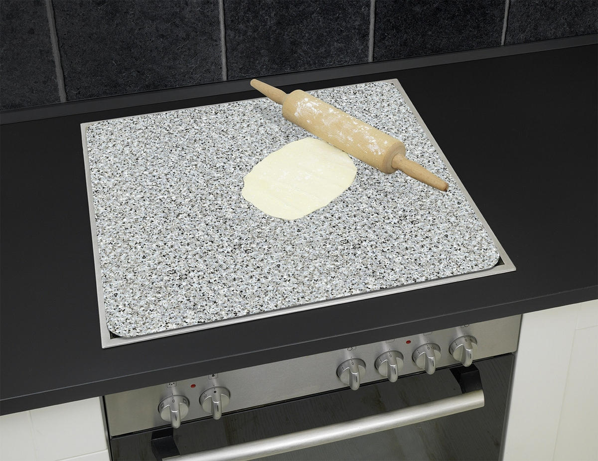 HERDABDECKPLATTE Glas Granit 50/56/0,5 cm - Grau, Glas (56/0.5/50cm) - Wenko