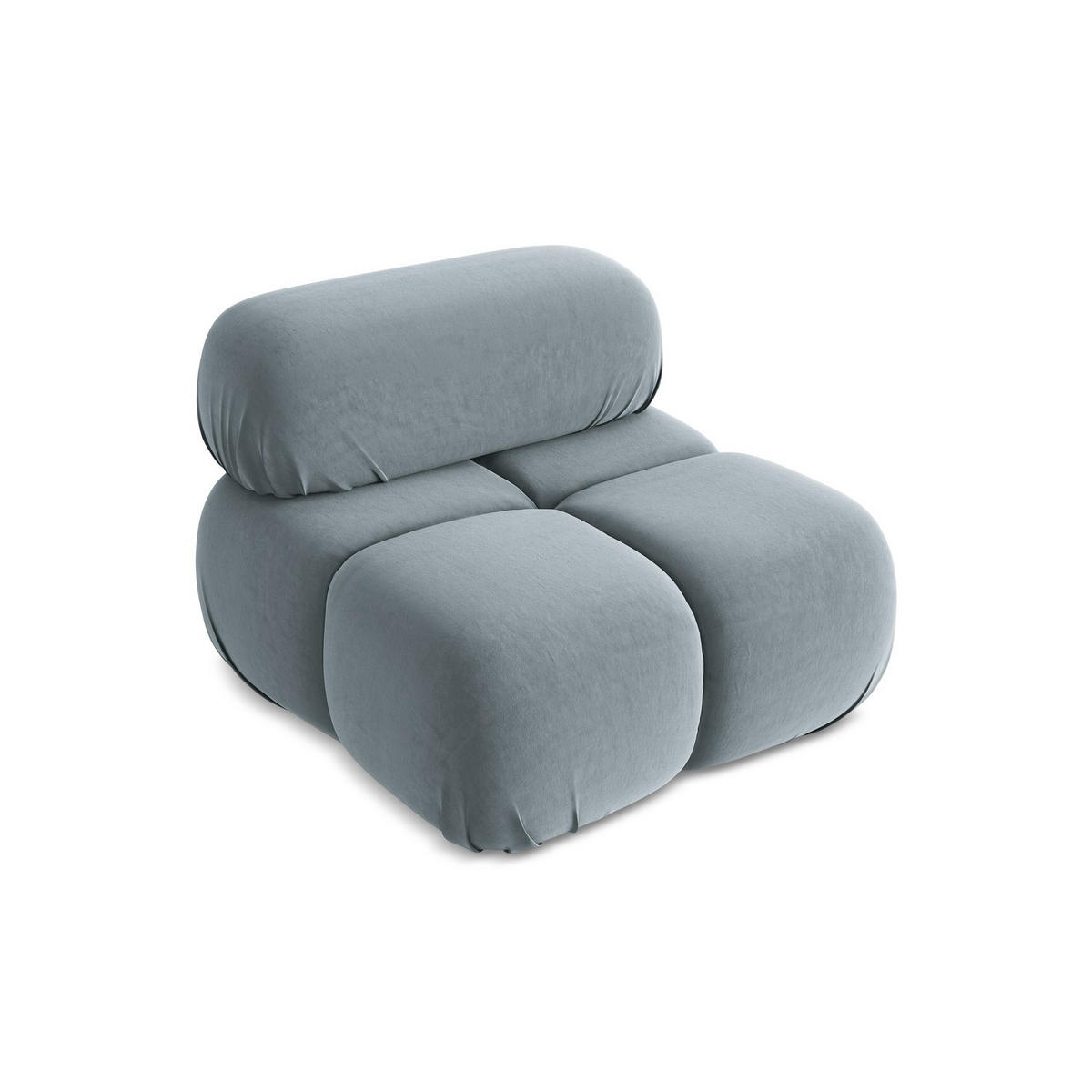 SESSEL Samt Stoff Blau - Blau/Schwarz, Kunststoff/Textil (96/70/95cm) - LaMiaSofa