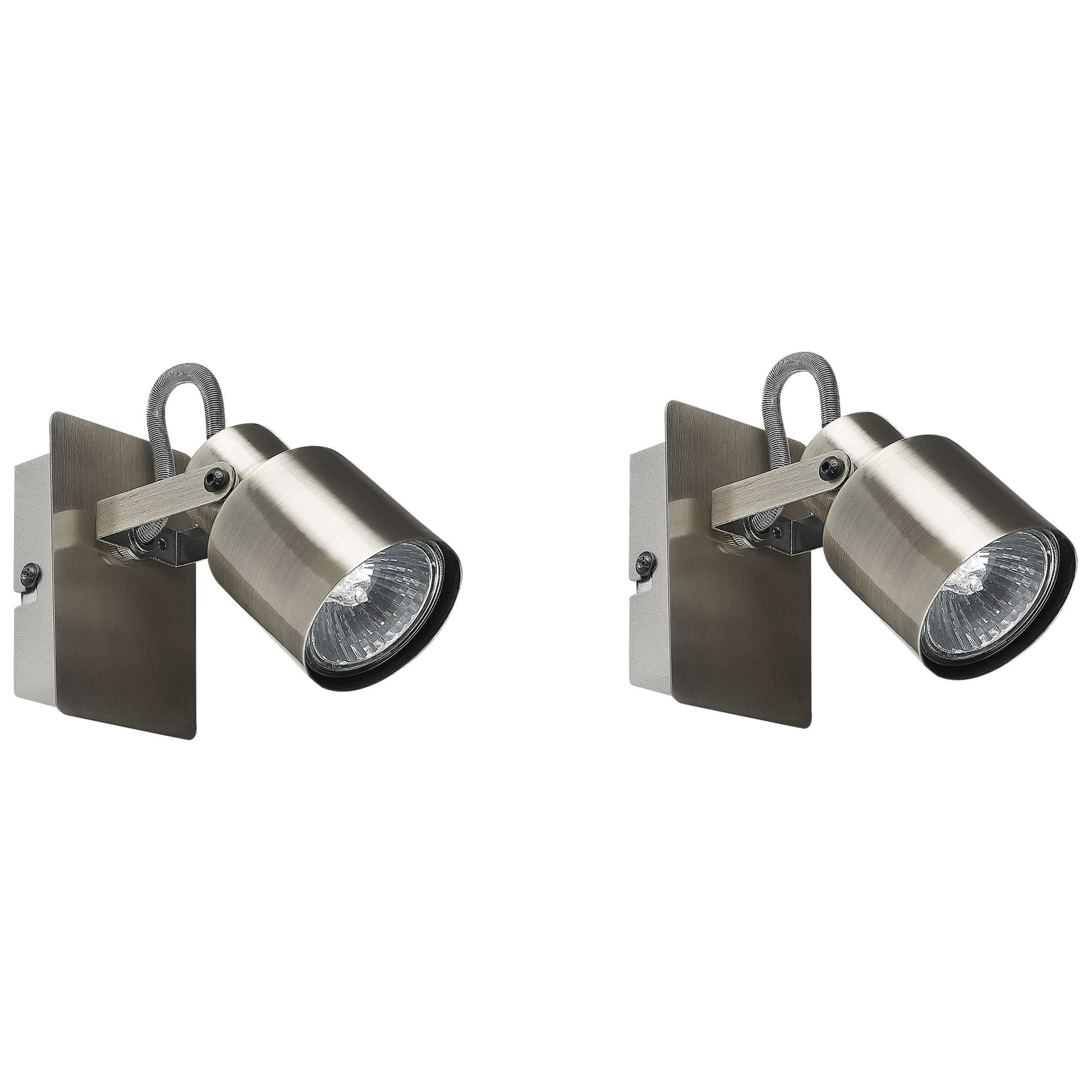 WANDLEUCHTE 2er-Set Bonte 5/10/10 cm - Silberfarben, Metall (10/10/5cm) - Beliani