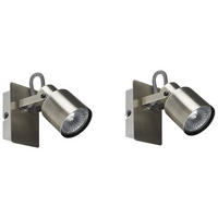 WANDLEUCHTE 2er-Set Bonte 5/10/10 cm - Silberfarben, Metall (10/10/5cm) - Beliani