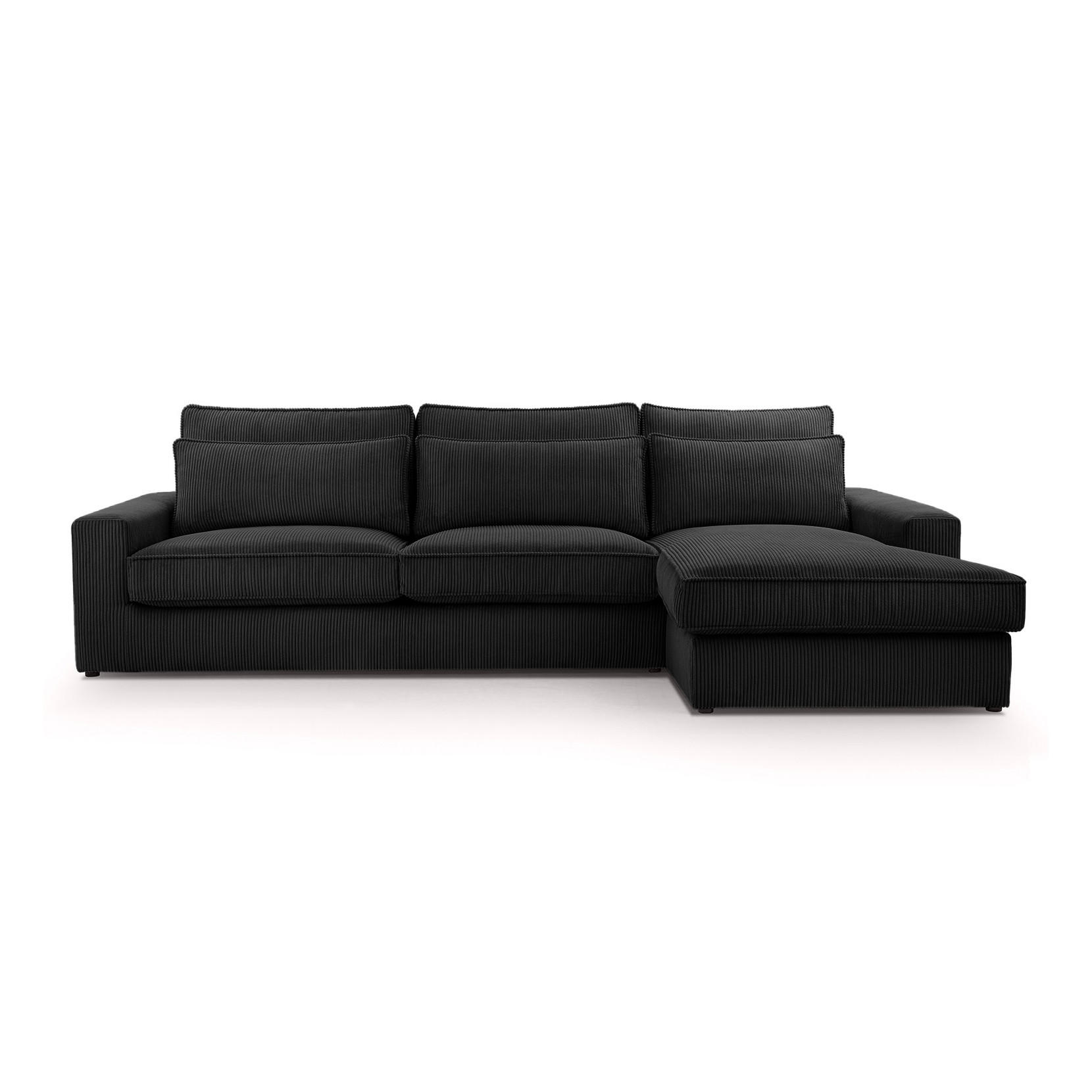 ECKSOFA 4 Sitzer Medan Mini, Schwarz - Schwarz, Textil (276/176cm) - Fedve