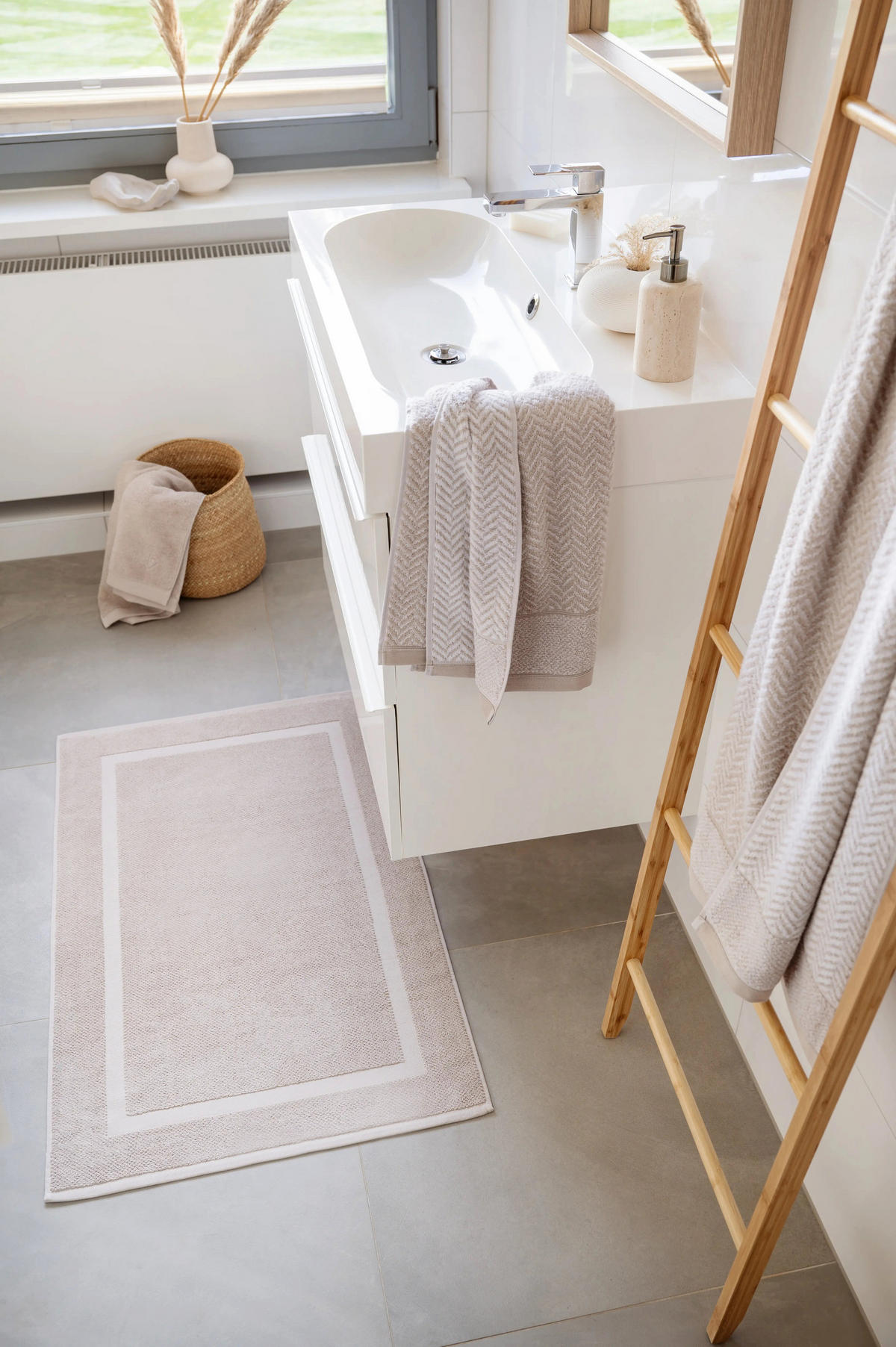 BADVORLEGER Spa Sandgrau 50 x 80 cm - Sandfarben, Textil (50/80cm) - Herzbach Home