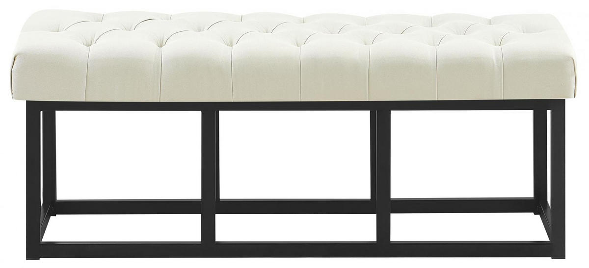 SITZBANK 120/38 cm Stoff Creme - Creme/Schwarz, Textil/Metall (120/46/38cm) - CLP