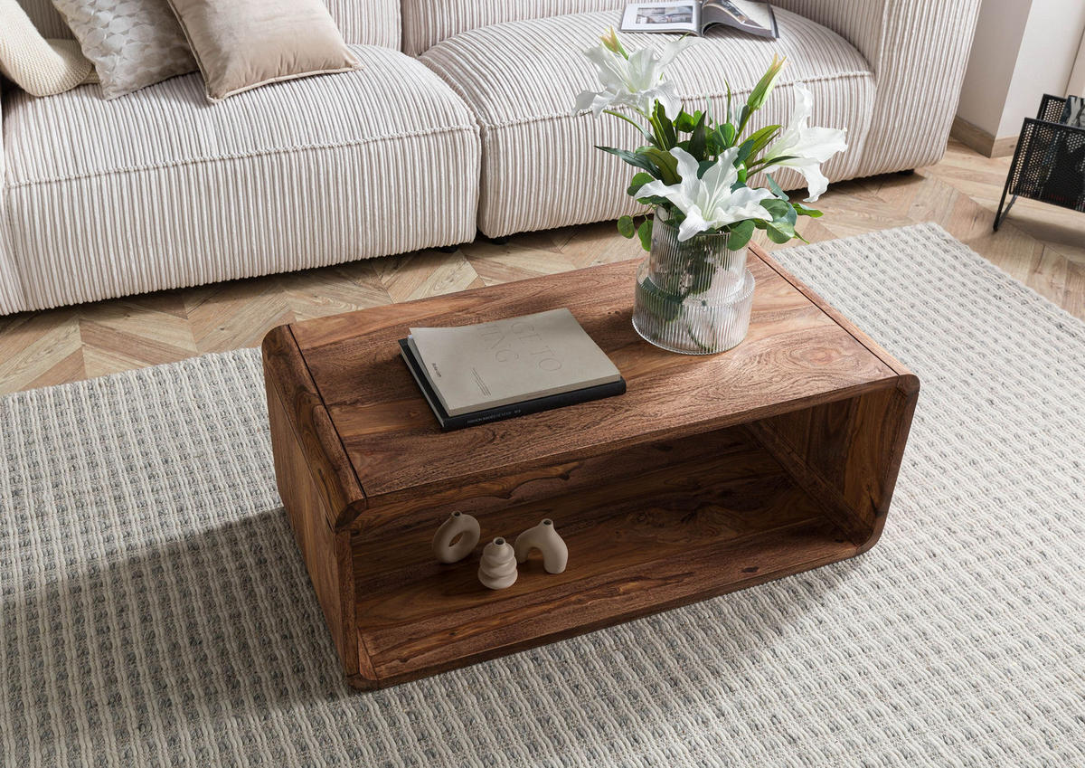 COUCHTISCH Sheesham 100x50x40 braun geölt LOUNGE COLLECTION #03 - Braun, Holz (100/50/40cm) - Massivmoebel24