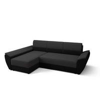 ECKSOFA L REBI L3 Rainbow 27/15 Links mit Schlaffunktion, Grau/Schwarz - Schwarz/Grau, Textil (251/140cm)