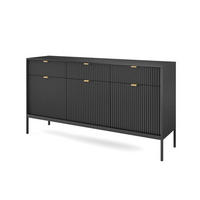 SIDEBOARD Nova Schwarz / Schwarz 154 / 39 / 83cm - Schwarz, Holz/Holzwerkstoff (154/83/39cm) - Feldmann-Wohnen