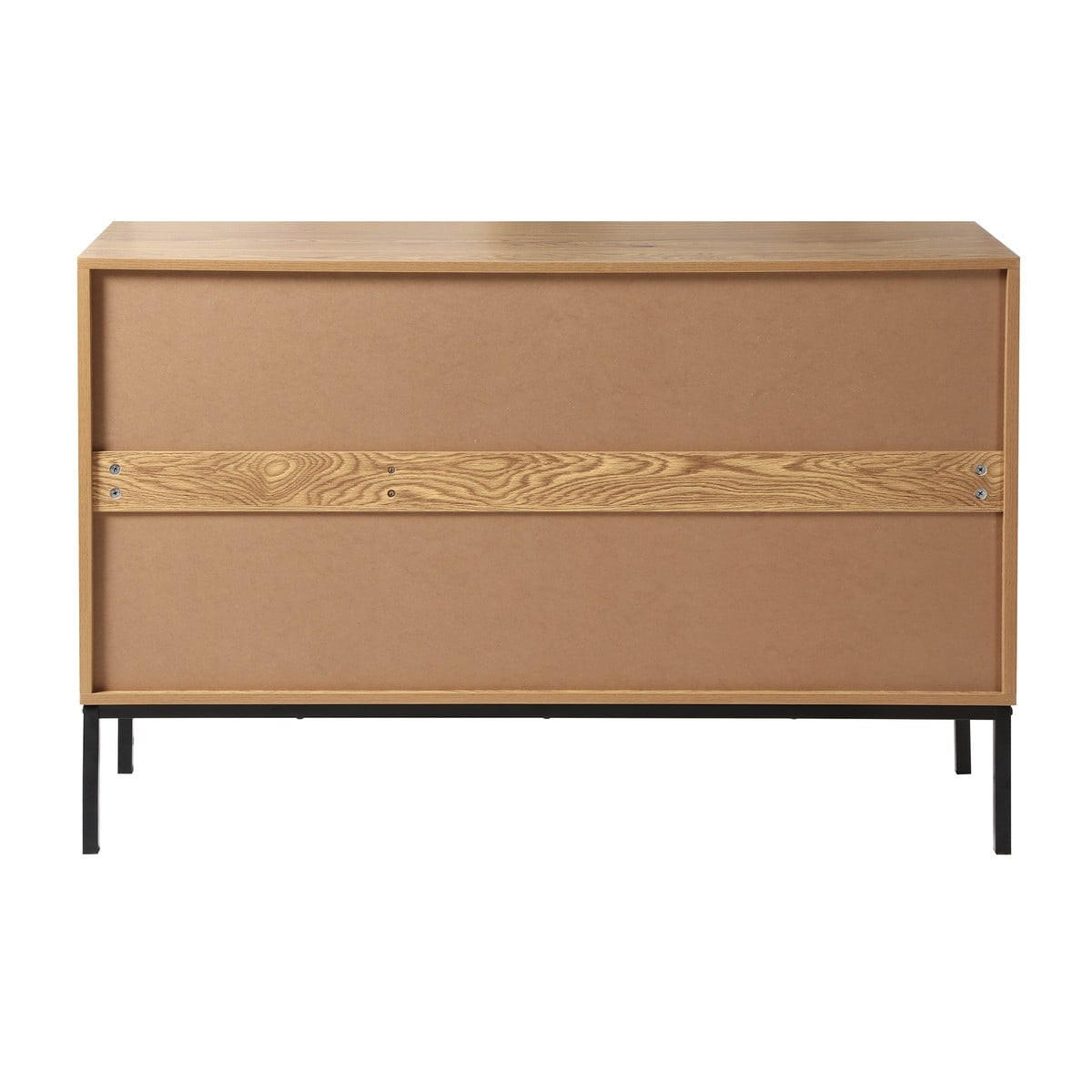 SIDEBOARD mit 2 türen und 3 schubladen aus rattan jaya 120/40/80 cm - Eschefarben, Holzwerkstoff (120/80/40cm) - Calicosy